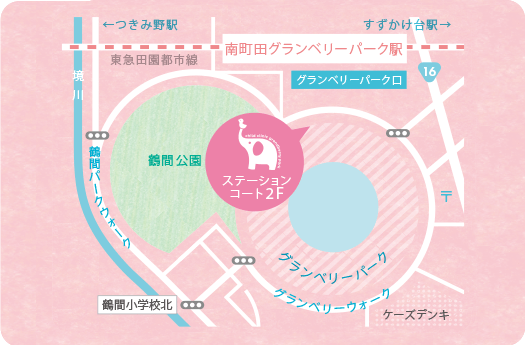 土日祝も診療している南町田の小児科 チャイルドクリニック グランベリーパーク院の地図